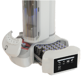 Vial loading in the oven Vial loading in the oven